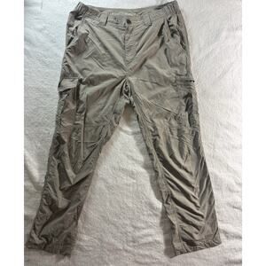 Columbia Pants Men 34x32 Khaki Omni Shade Nylon Lightweight Cargo Hiking